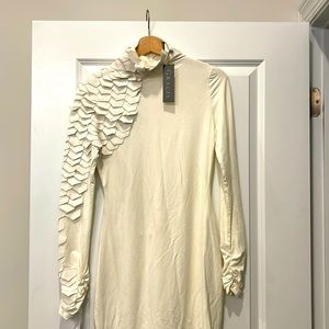 Garcia - Faux Leather Scale Mock Neck Dress